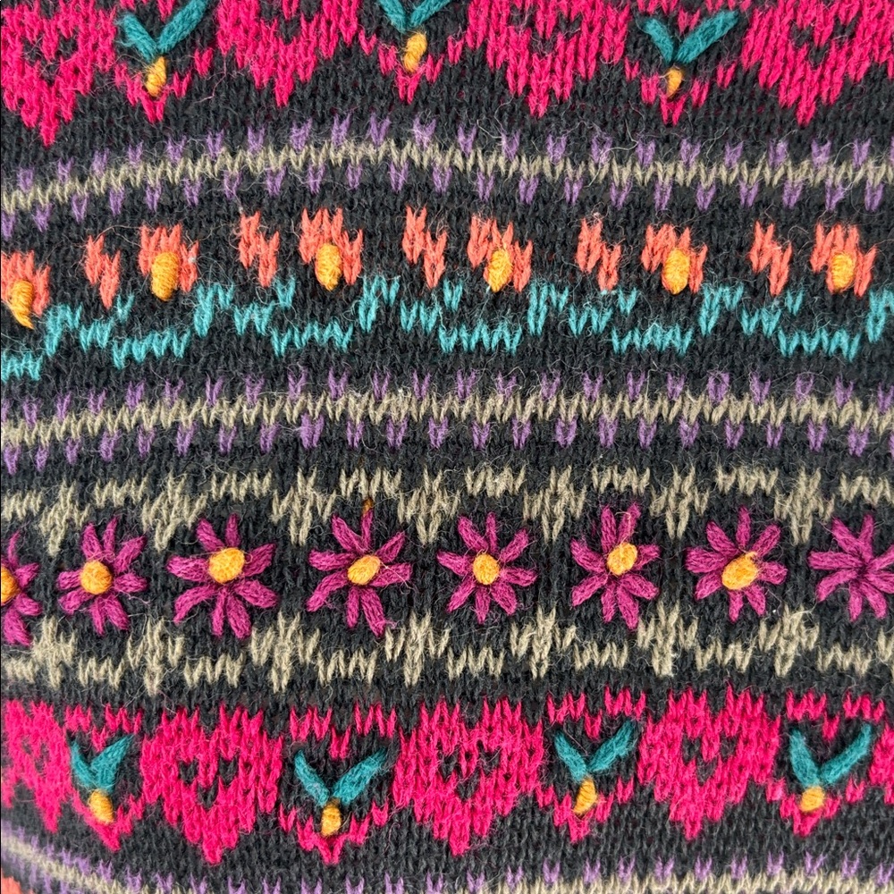 Vintage Northern Isles Retro Crewneck Sweater Sz 2XL Hand Embroider Cottagecore - Picture 4 of 14
